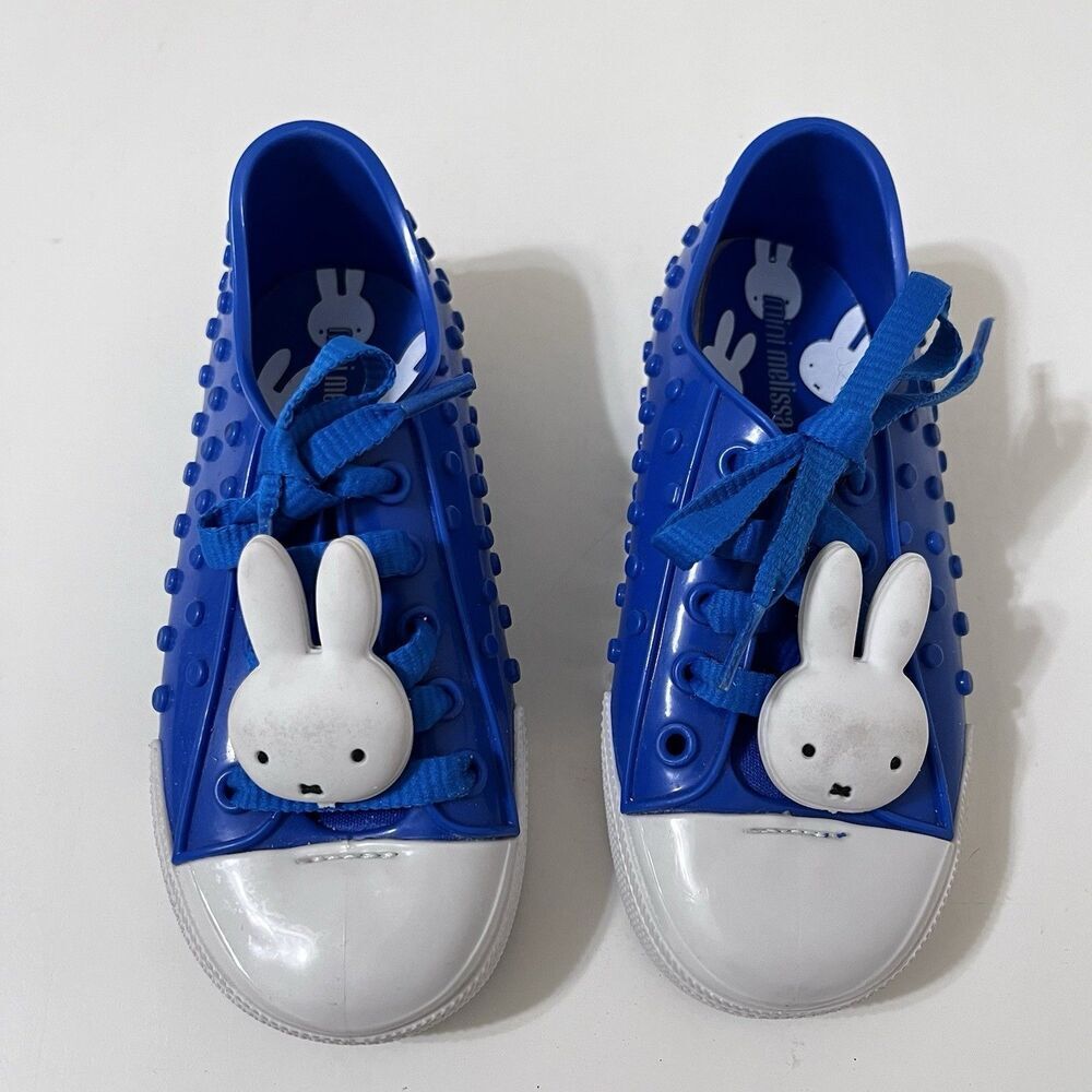 Mini Melissa Polibolha Miffy Water Resistant Blue Lace Up Shoes Toddler Girls 10